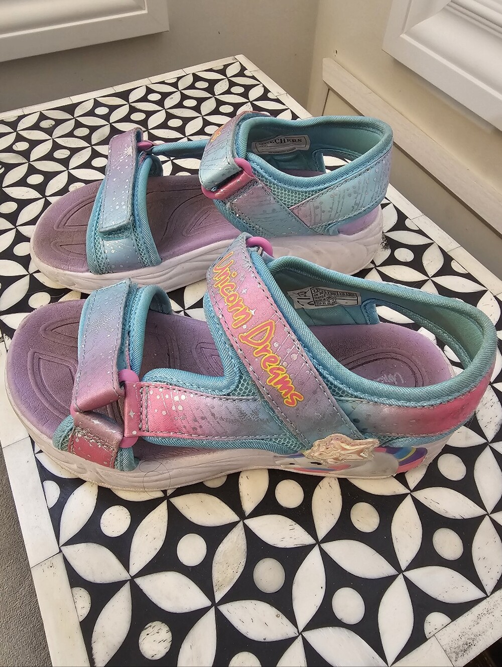 Sketchers Soft Foam Kids Rainbow Pastel Sandals - Dreams